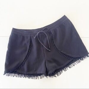 SAM EDELMAN Black Fringe Trim Shorts Size Small